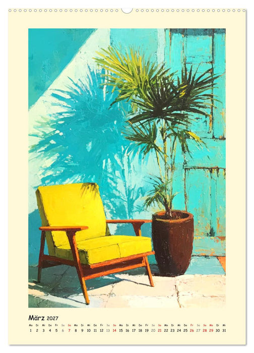Pflanzenkunst. Mediterrane Farbakzente und florale Moderne (CALVENDO Wandkalender 2027)