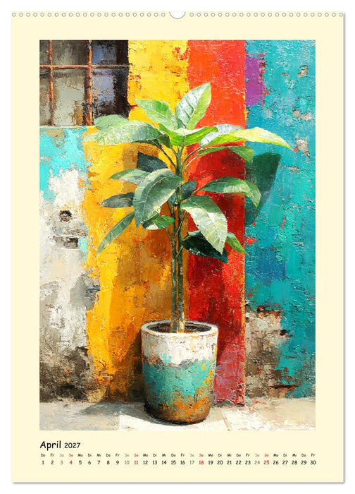 Pflanzenkunst. Mediterrane Farbakzente und florale Moderne (CALVENDO Wandkalender 2027)