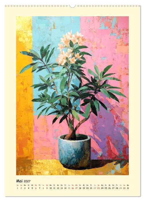 Pflanzenkunst. Mediterrane Farbakzente und florale Moderne (CALVENDO Wandkalender 2027)