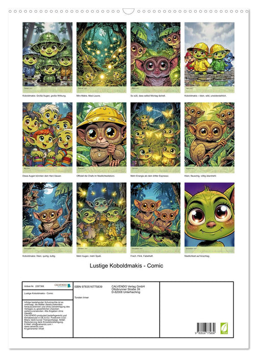Lustige Koboldmakis - Comic (CALVENDO Wandkalender 2027)