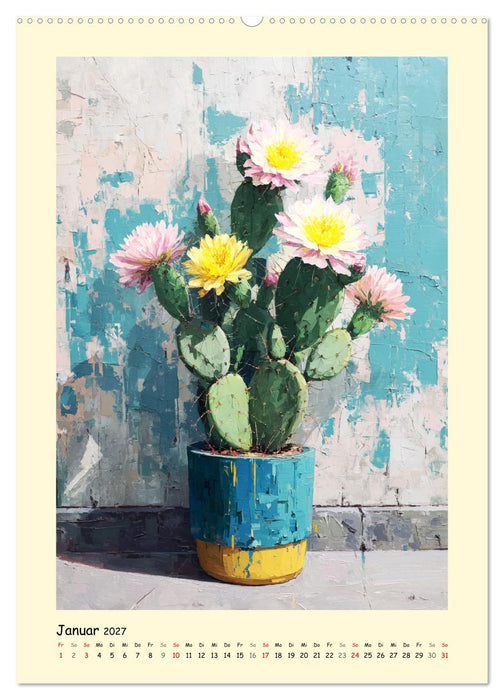 Pflanzenkunst. Mediterrane Farbakzente und florale Moderne (CALVENDO Premium Wandkalender 2027)