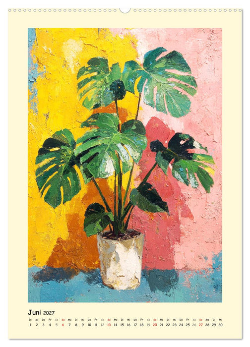 Pflanzenkunst. Mediterrane Farbakzente und florale Moderne (CALVENDO Premium Wandkalender 2027)