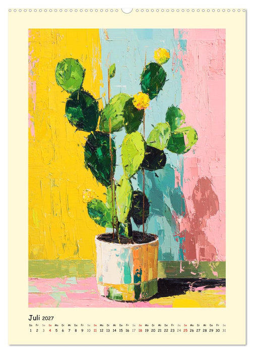 Pflanzenkunst. Mediterrane Farbakzente und florale Moderne (CALVENDO Premium Wandkalender 2027)