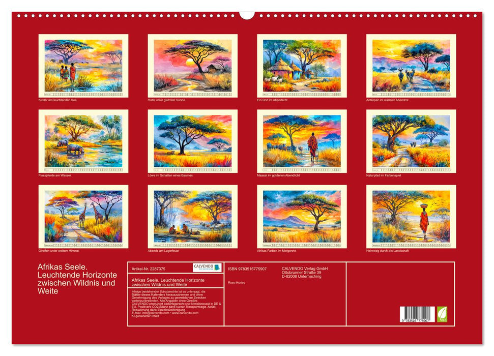 Afrikas Seele. Leuchtende Horizonte zwischen Wildnis und Weite (CALVENDO Wandkalender 2027)