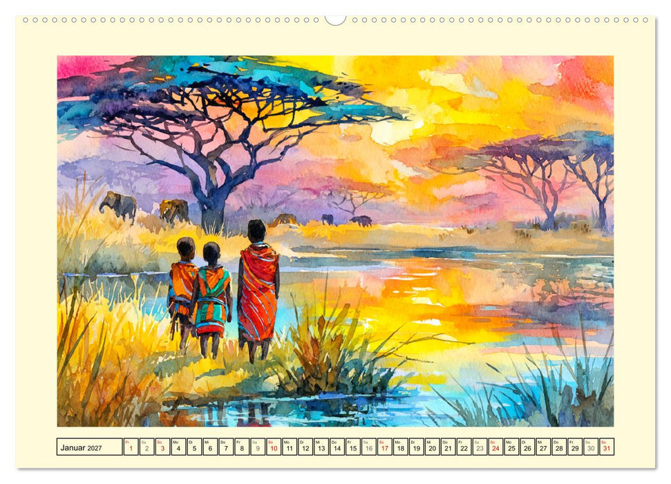 Afrikas Seele. Leuchtende Horizonte zwischen Wildnis und Weite (CALVENDO Wandkalender 2027)