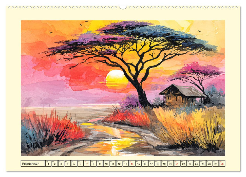 Afrikas Seele. Leuchtende Horizonte zwischen Wildnis und Weite (CALVENDO Premium Wandkalender 2027)