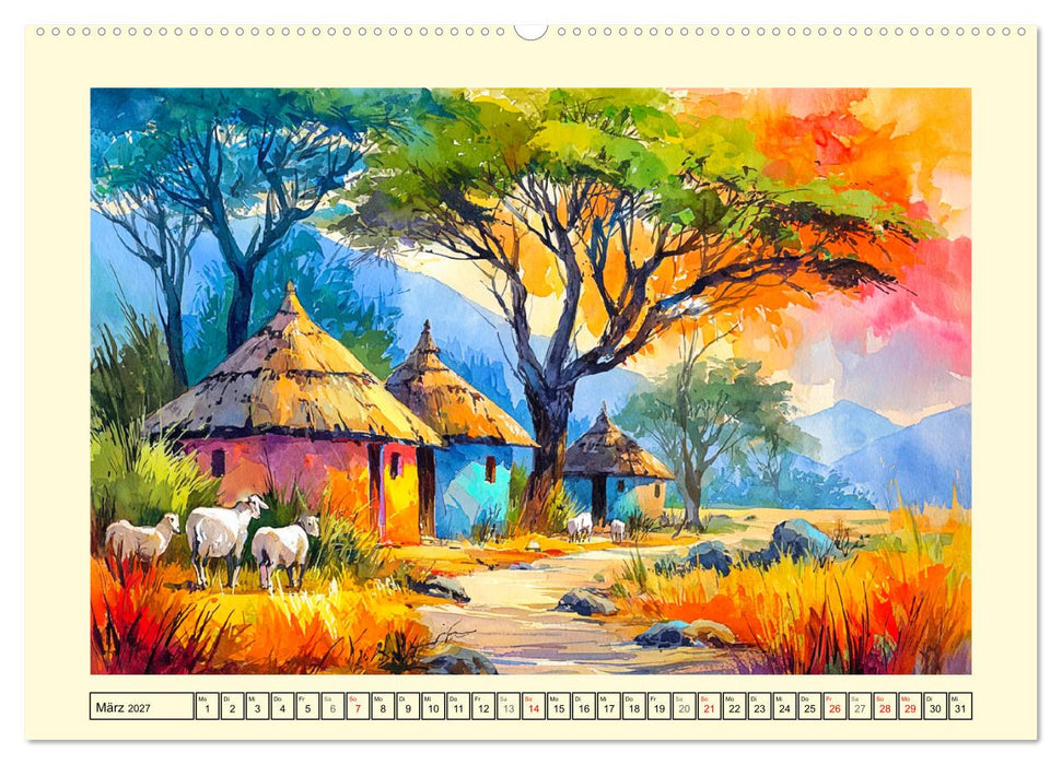 Afrikas Seele. Leuchtende Horizonte zwischen Wildnis und Weite (CALVENDO Premium Wandkalender 2027)