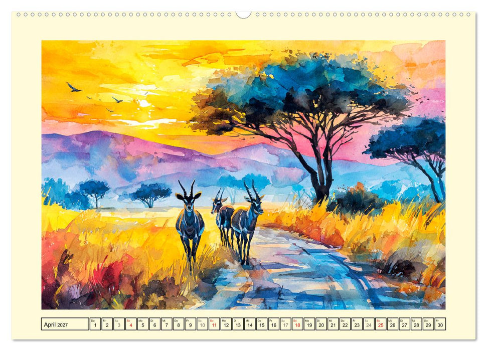 Afrikas Seele. Leuchtende Horizonte zwischen Wildnis und Weite (CALVENDO Premium Wandkalender 2027)
