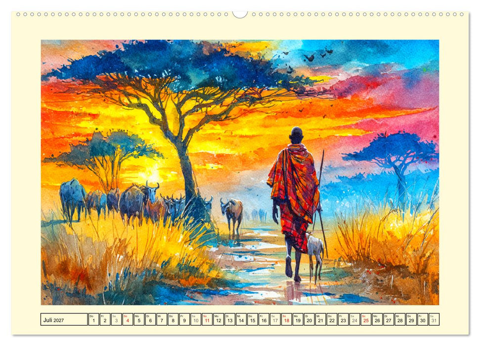 Afrikas Seele. Leuchtende Horizonte zwischen Wildnis und Weite (CALVENDO Premium Wandkalender 2027)