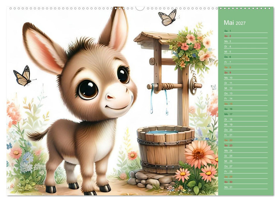 Süße Tierbabys - niedliche Illustrationen (CALVENDO Wandkalender 2027)