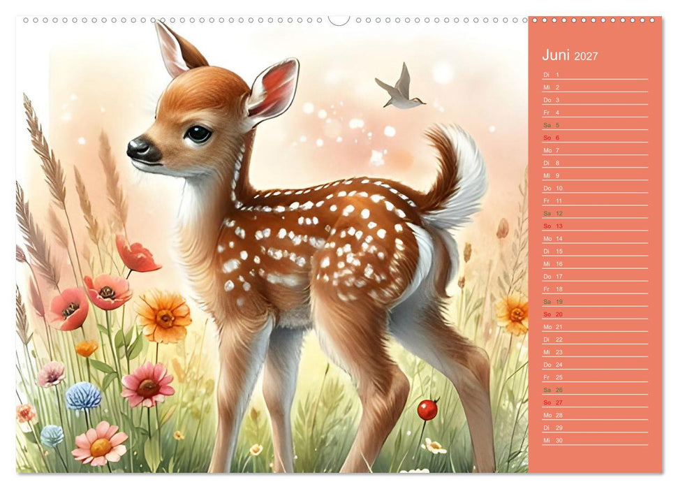 Süße Tierbabys - niedliche Illustrationen (CALVENDO Wandkalender 2027)