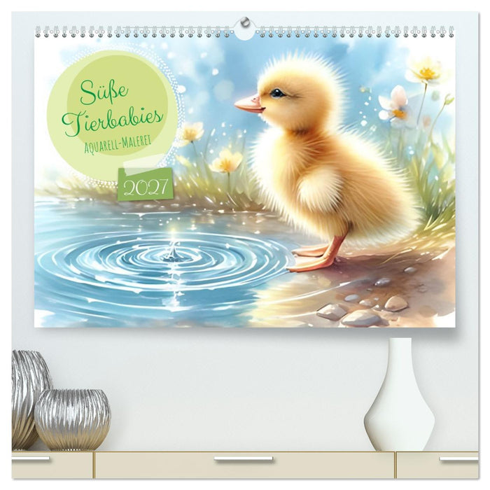 Süße Tierbabys - niedliche Illustrationen (CALVENDO Premium Wandkalender 2027)