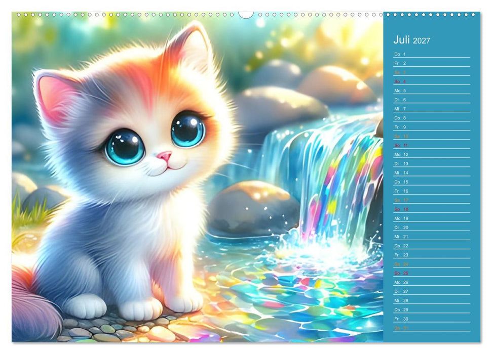 Süße Tierbabys - niedliche Illustrationen (CALVENDO Premium Wandkalender 2027)