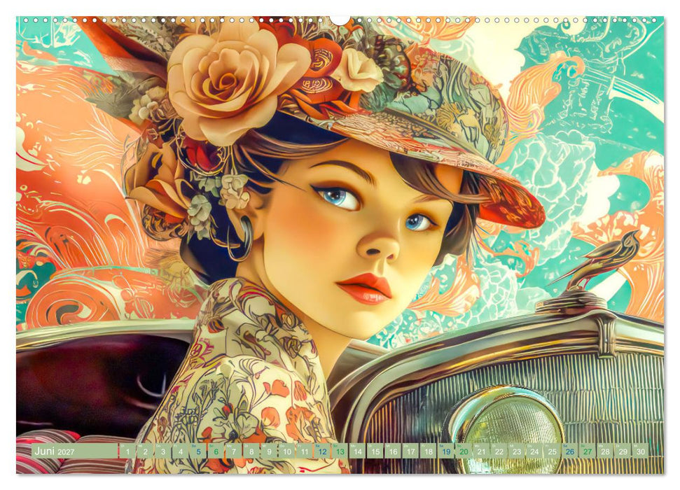 Die Epoche Art Nouveau - Mit eleganter Mode (CALVENDO Wandkalender 2027)