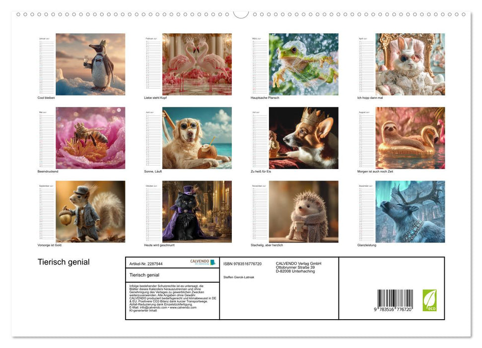 Tierisch genial (CALVENDO Premium Wandkalender 2027)