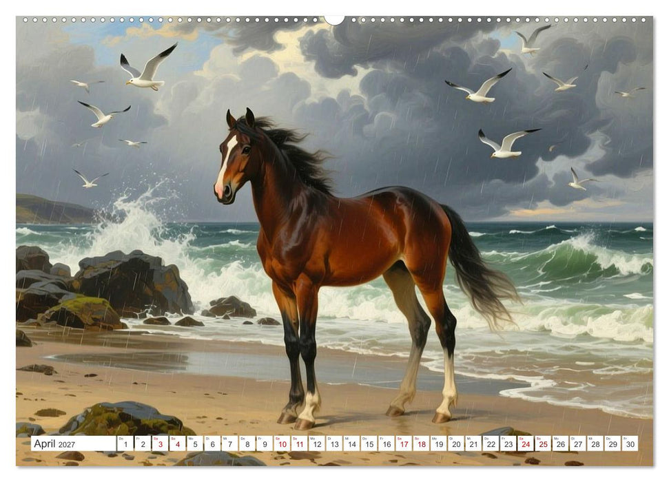 Pferdegemälde, inspiriert von den Alten Meistern (CALVENDO Wandkalender 2027)