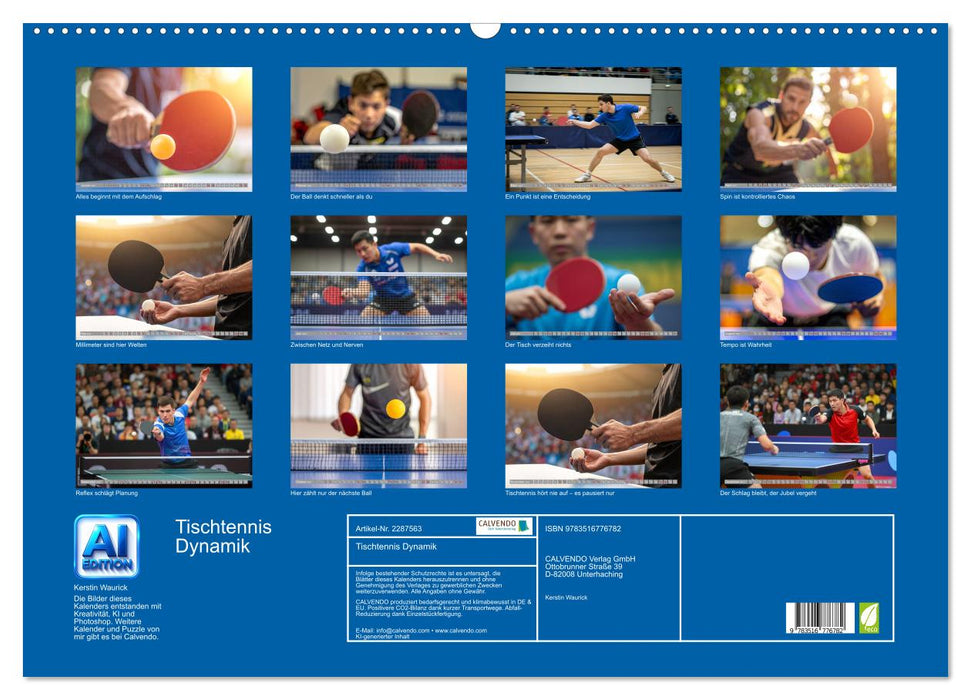 Tischtennis Dynamik (CALVENDO Wandkalender 2027)