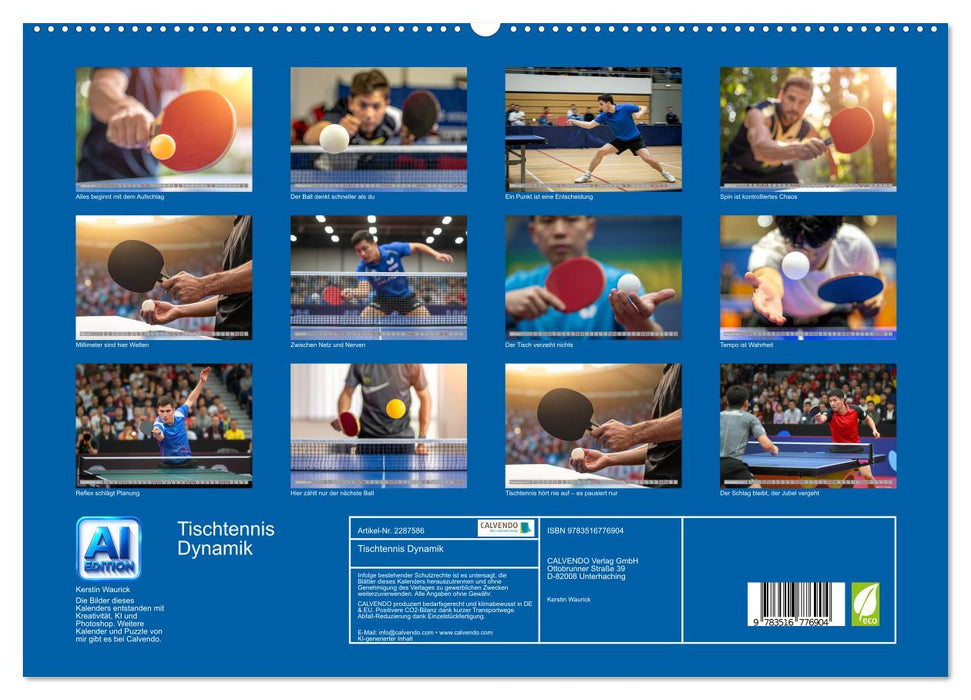 Tischtennis Dynamik (CALVENDO Premium Wandkalender 2027)
