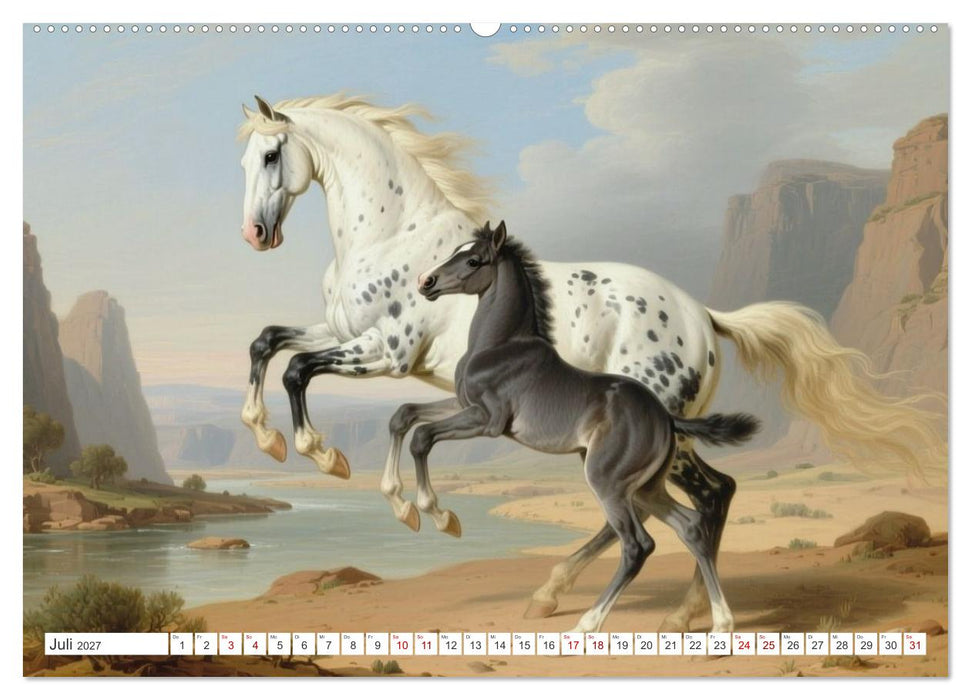 Pferdegemälde, inspiriert von den Alten Meistern (CALVENDO Premium Wandkalender 2027)
