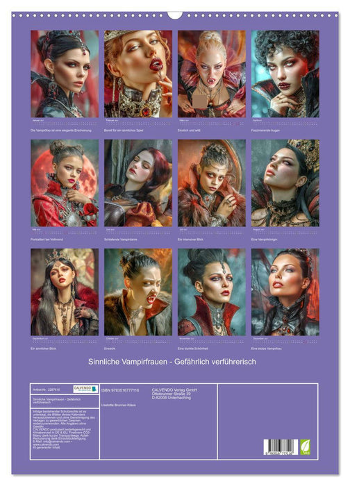 Sinnliche Vampirfrauen - Gefährlich verführerisch (CALVENDO Wandkalender 2027)