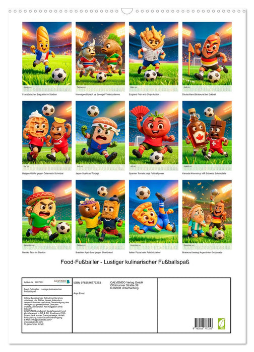 Food‑Fußballer - Lustiger kulinarischer Fußballspaß (CALVENDO Wandkalender 2027)