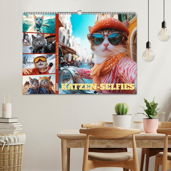 KATZEN-SELFIES Tierische Reiselust (CALVENDO Wandkalender 2027)
