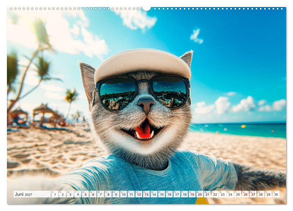 KATZEN-SELFIES Tierische Reiselust (CALVENDO Wandkalender 2027)