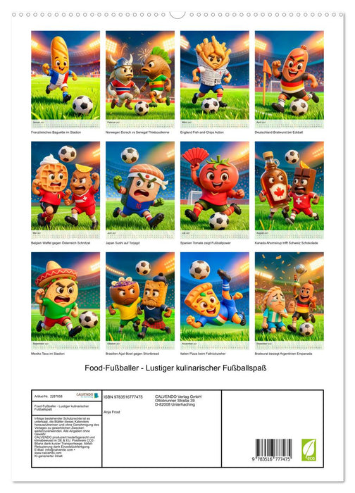 Food‑Fußballer - Lustiger kulinarischer Fußballspaß (CALVENDO Premium Wandkalender 2027)