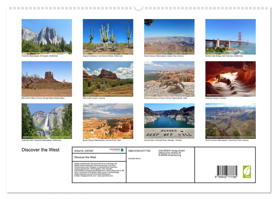 Discover the West (CALVENDO Premium Wandkalender 2027)