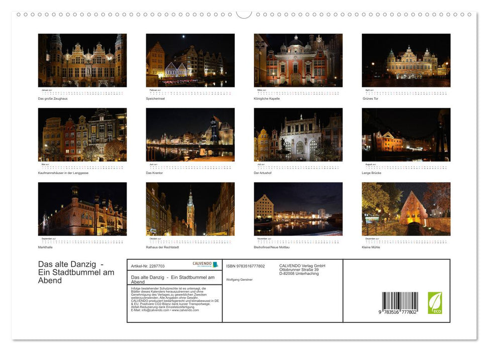 Das alte Danzig - Ein Stadtbummel am Abend (CALVENDO Premium Wandkalender 2027)