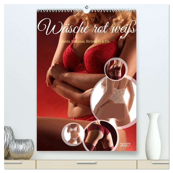 Wäsche rot weiß (CALVENDO Premium Wandkalender 2027)