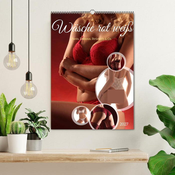 Wäsche rot weiß (CALVENDO Wandkalender 2027)