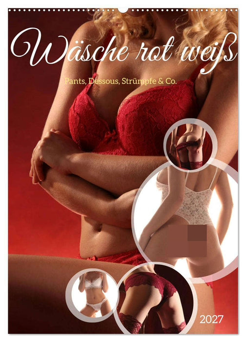 Wäsche rot weiß (CALVENDO Wandkalender 2027)