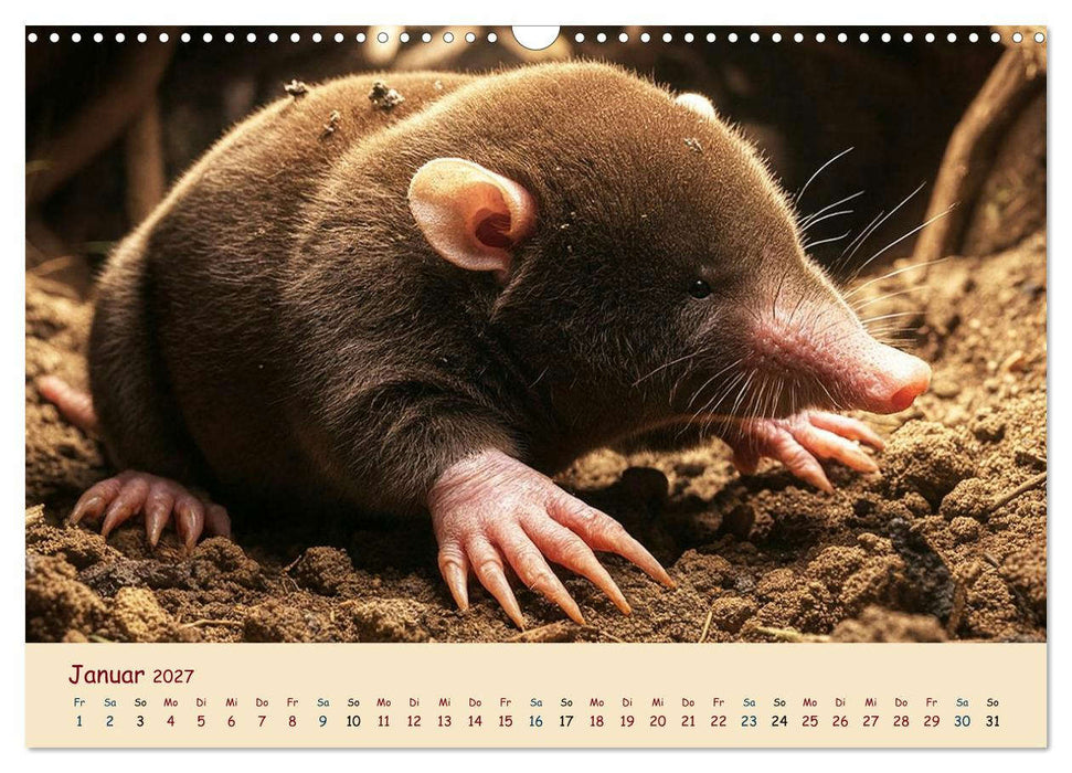 Im Reich der Tunnelbauer - Maulwürfe und Nacktmulle, Leben im Verborgenen (CALVENDO Wandkalender 2027)