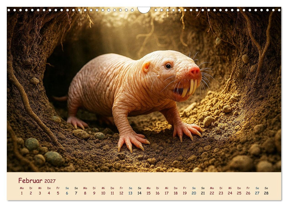 Im Reich der Tunnelbauer - Maulwürfe und Nacktmulle, Leben im Verborgenen (CALVENDO Wandkalender 2027)