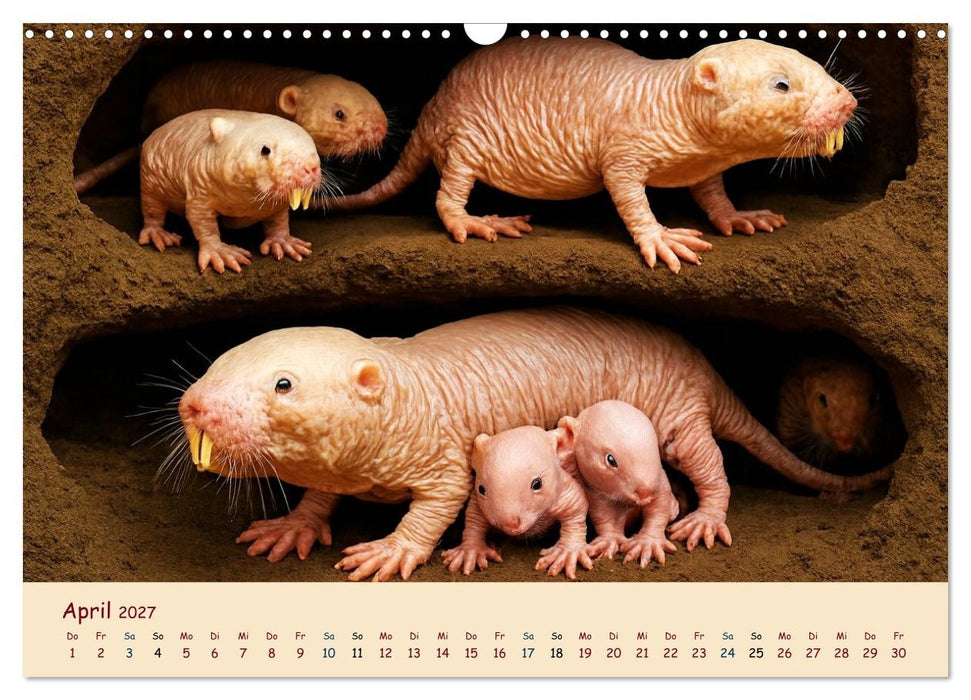 Im Reich der Tunnelbauer - Maulwürfe und Nacktmulle, Leben im Verborgenen (CALVENDO Wandkalender 2027)