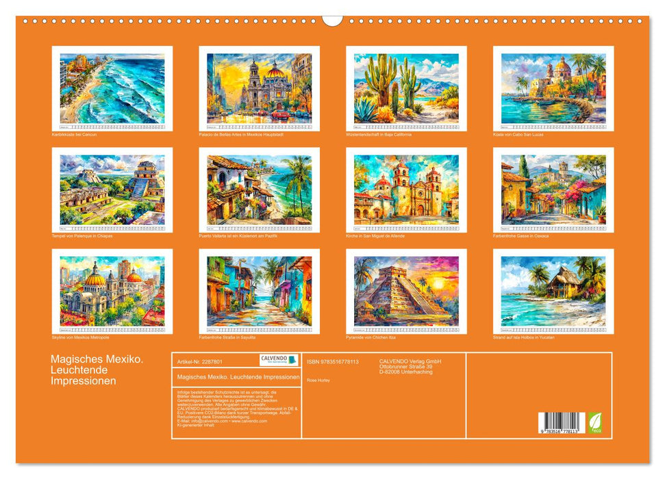 Magisches Mexiko. Leuchtende Impressionen (CALVENDO Wandkalender 2027)