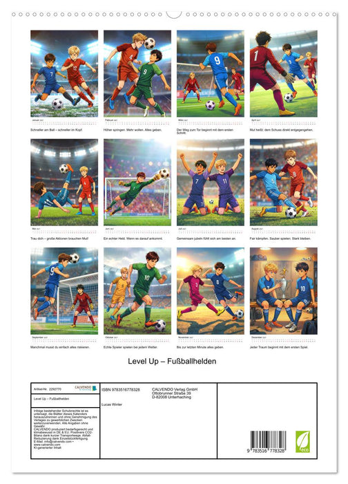 Level Up – Fußballhelden (CALVENDO Premium Wandkalender 2027)