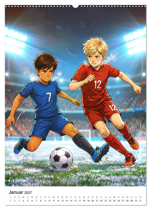 Level Up – Fußballhelden (CALVENDO Premium Wandkalender 2027)
