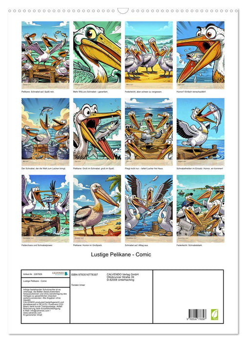 Lustige Pelikane - Comic (CALVENDO Wandkalender 2027)