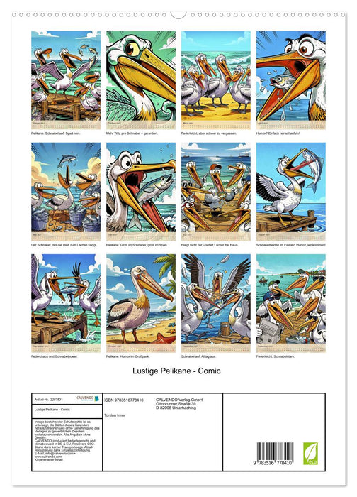 Lustige Pelikane - Comic (CALVENDO Premium Wandkalender 2027)