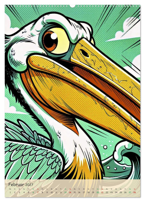Lustige Pelikane - Comic (CALVENDO Premium Wandkalender 2027)