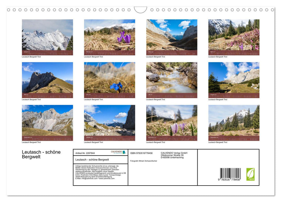 Leutasch - schöne Bergwelt (CALVENDO Wandkalender 2027)