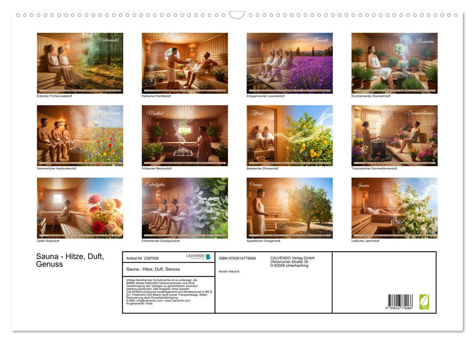 Sauna - Hitze, Duft, Genuss (CALVENDO Wandkalender 2027)
