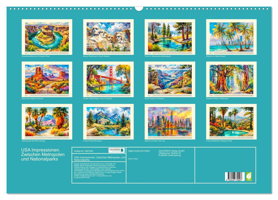 USA Impressionen. Zwischen Metropolen und Nationalparks (CALVENDO Wandkalender 2027)