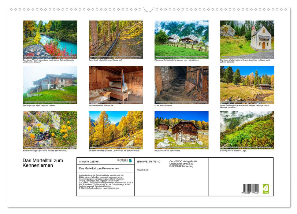 Das Martelltal zum Kennenlernen (CALVENDO Wandkalender 2027)