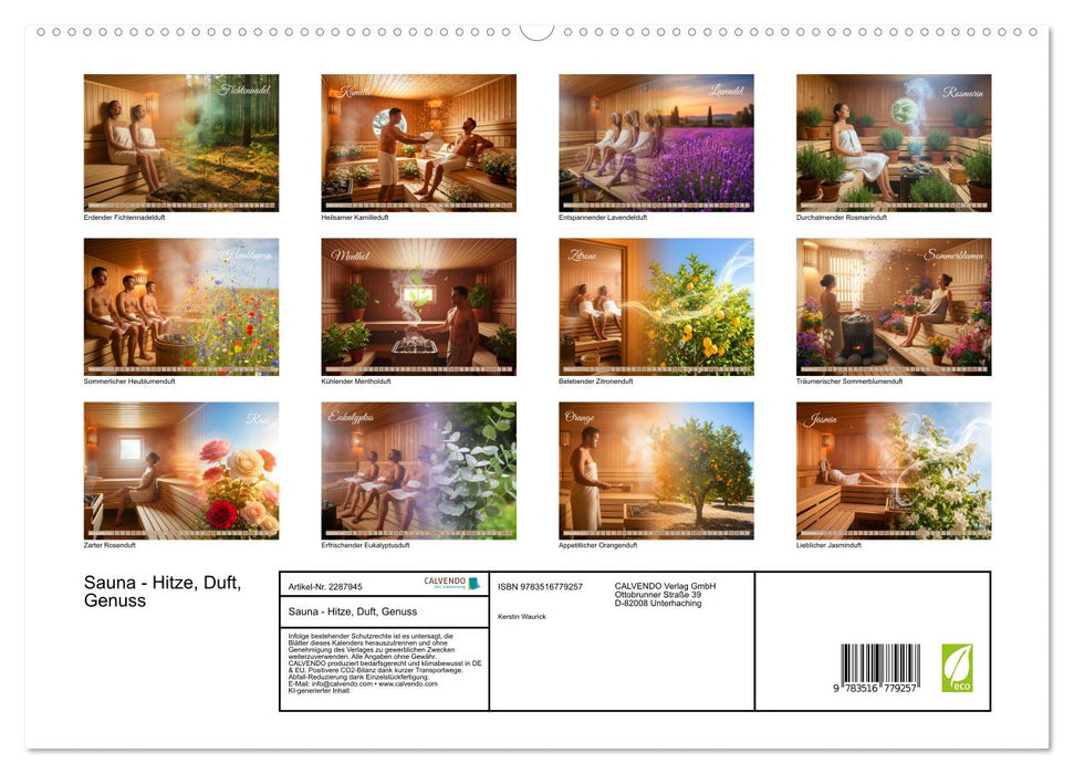 Sauna - Hitze, Duft, Genuss (CALVENDO Premium Wandkalender 2027)
