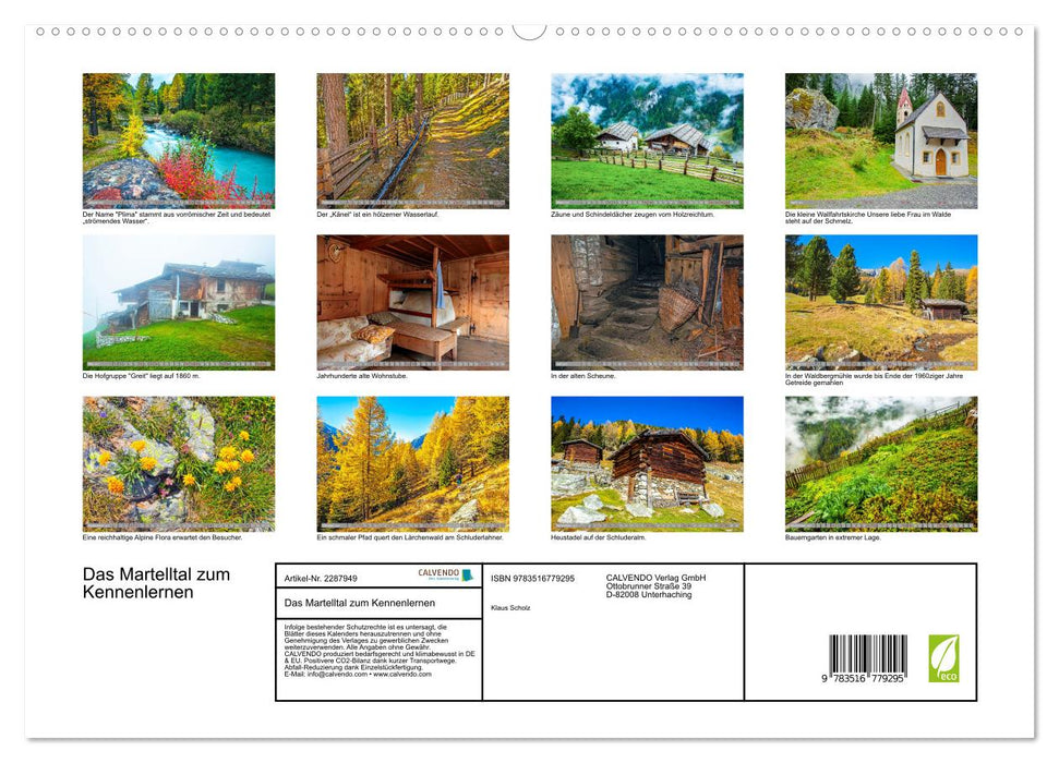Das Martelltal zum Kennenlernen (CALVENDO Premium Wandkalender 2027)
