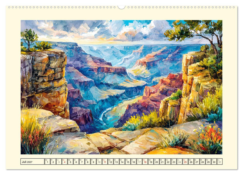 USA Impressionen. Zwischen Metropolen und Nationalparks (CALVENDO Premium Wandkalender 2027)