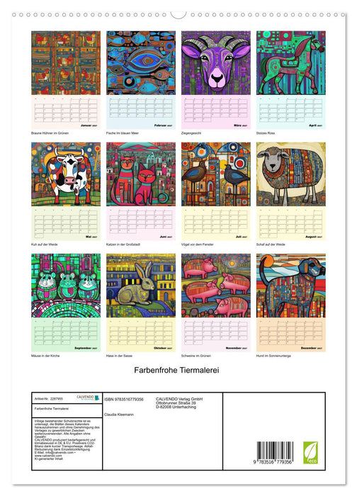 Farbenfrohe Tiermalerei (CALVENDO Premium Wandkalender 2027)